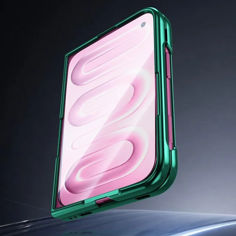 Чехол для iPhone Fold с электропокрытием, прозрачный тонкий жесткий чехол из поликарбоната - зеленый