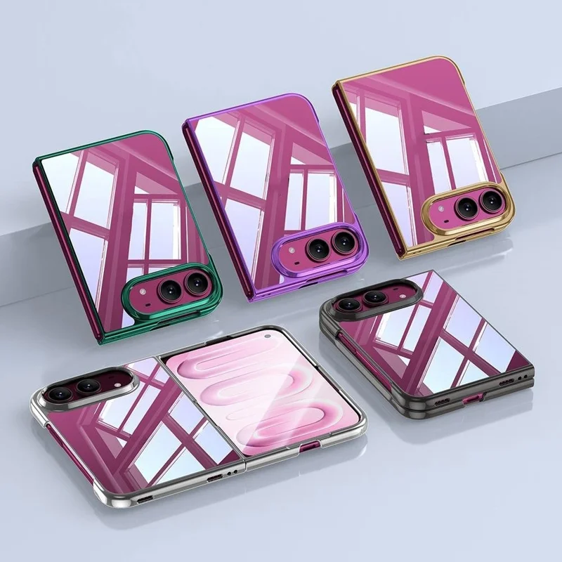 Чехол для iPhone Fold с электропокрытием, прозрачный тонкий жесткий чехол из поликарбоната - зеленый