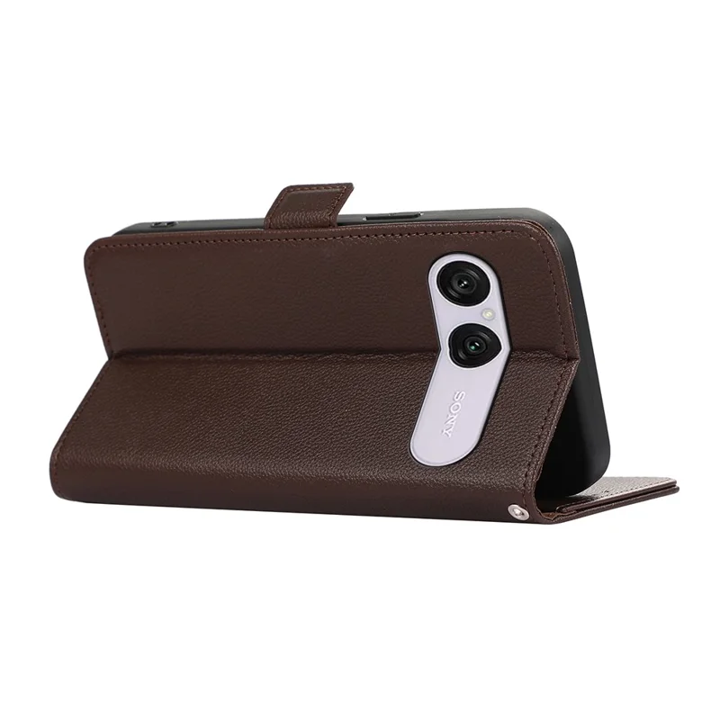 ABEEL for Sony Xperia 10 VIII Case Litchi Texture Leather RFID Blocking Phone Cover - Brown