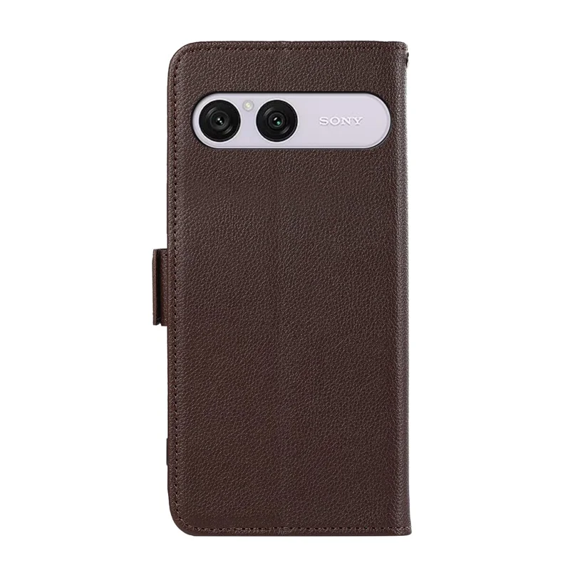 ABEEL for Sony Xperia 10 VIII Case Litchi Texture Leather RFID Blocking Phone Cover - Brown