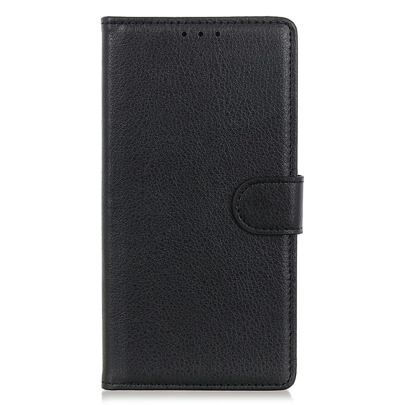 For Sony Xperia 10 VIII Wallet Case PU Leather Phone Cover Litchi Texture - Black