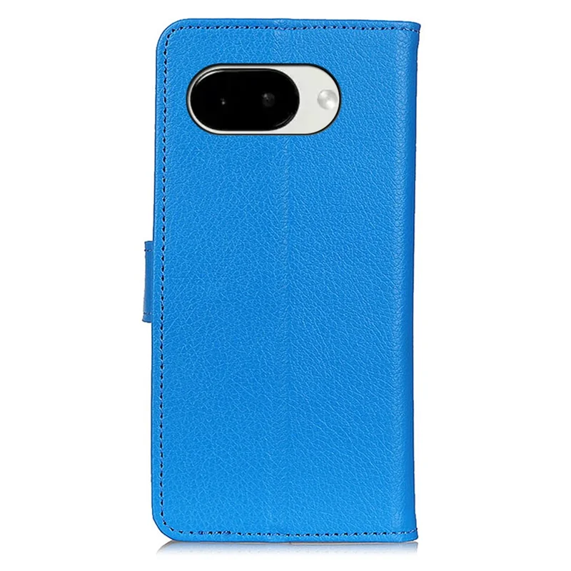 For Google Pixel 11a Wallet Case PU Leather Phone Cover Litchi Texture - Blue