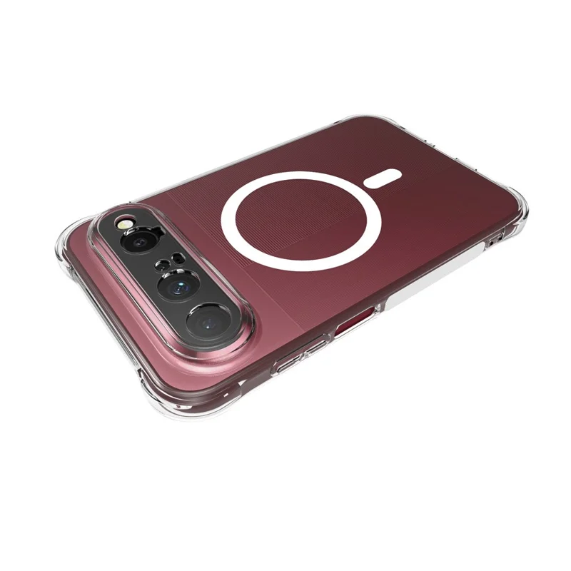 For Huawei Pura X View Magnetic Case TPU Anti-drop Phone Back Cover - Transparent
