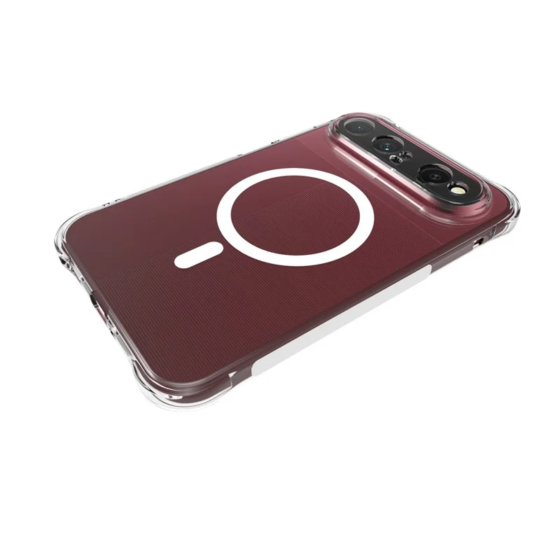 For Huawei Pura X View Magnetic Case TPU Anti-drop Phone Back Cover - Transparent