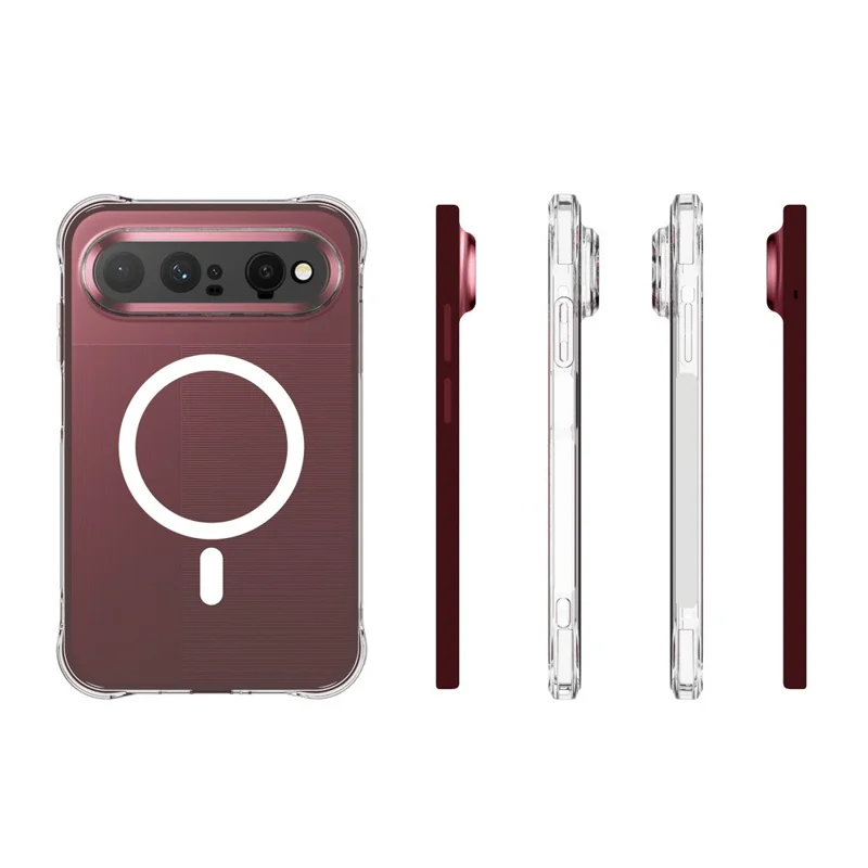 For Huawei Pura X View Magnetic Case TPU Anti-drop Phone Back Cover - Transparent