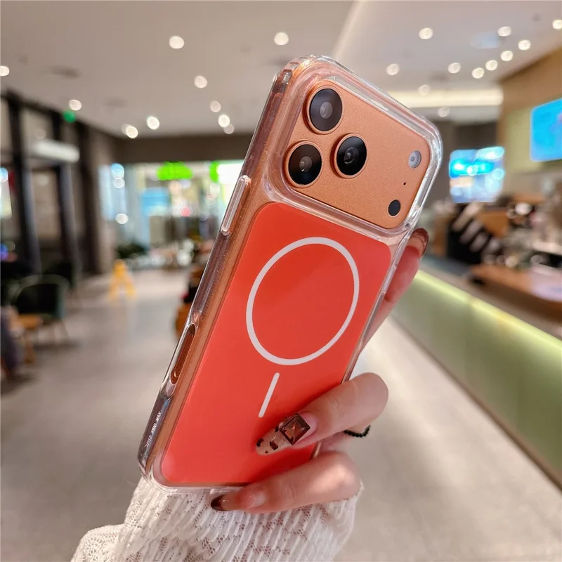 Til iPhone 18 Pro Max  /  17 Pro Max Case Kompatibel med MagSafe PC + TPU IMD Stødfast Telefonbeskyttelse - Orange
