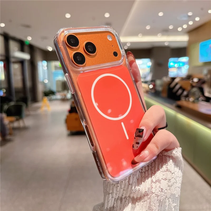 Til iPhone 18 Pro Max  /  17 Pro Max Case Kompatibel med MagSafe PC + TPU IMD Stødfast Telefonbeskyttelse - Orange