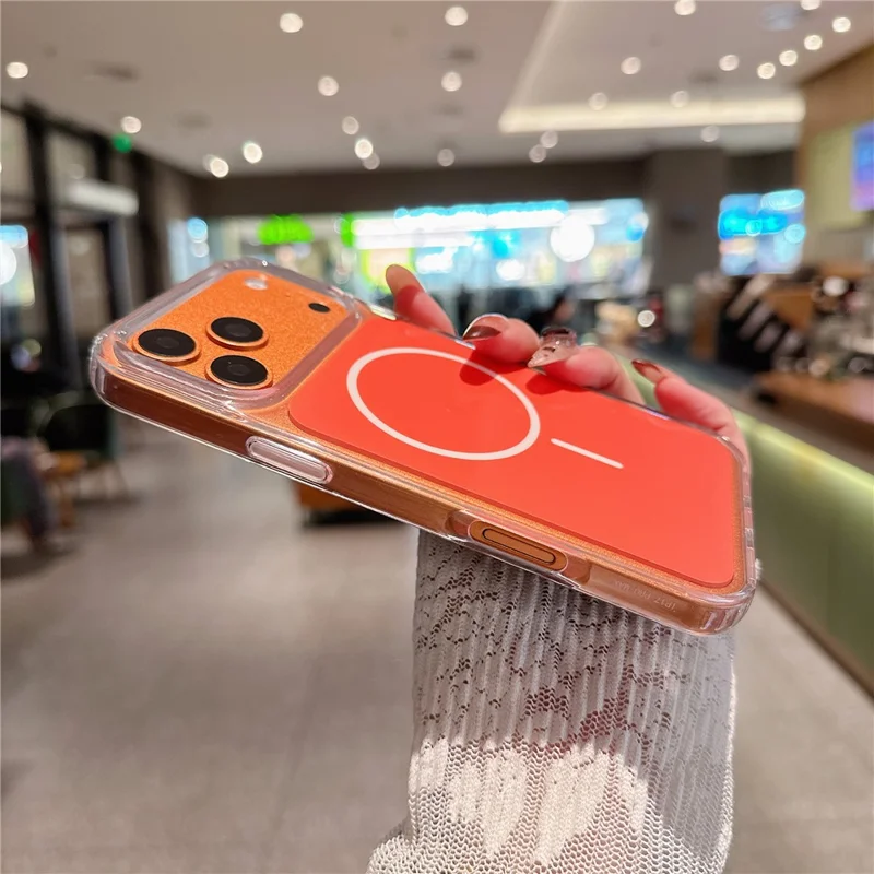 Til iPhone 18 Pro Max  /  17 Pro Max Case Kompatibel med MagSafe PC + TPU IMD Stødfast Telefonbeskyttelse - Orange