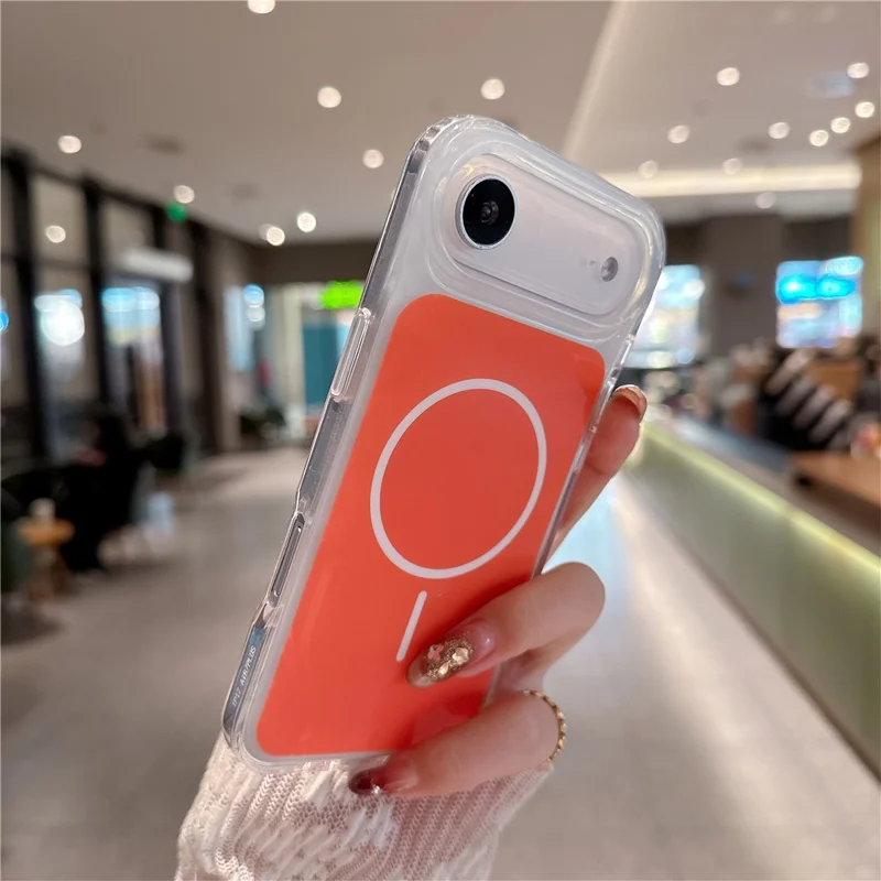 Für iPhone Air Hülle kompatibel mit MagSafe PC + TPU IMD stoßfeste Handyhülle - Orange