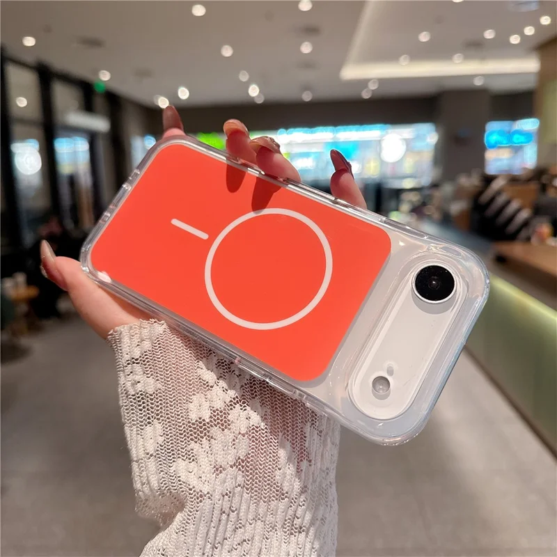 Für iPhone Air Hülle kompatibel mit MagSafe PC + TPU IMD stoßfeste Handyhülle - Orange