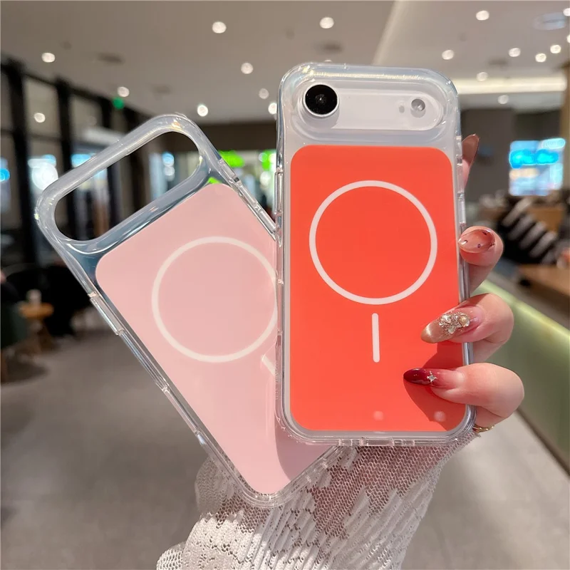 Für iPhone Air Hülle kompatibel mit MagSafe PC + TPU IMD stoßfeste Handyhülle - Orange