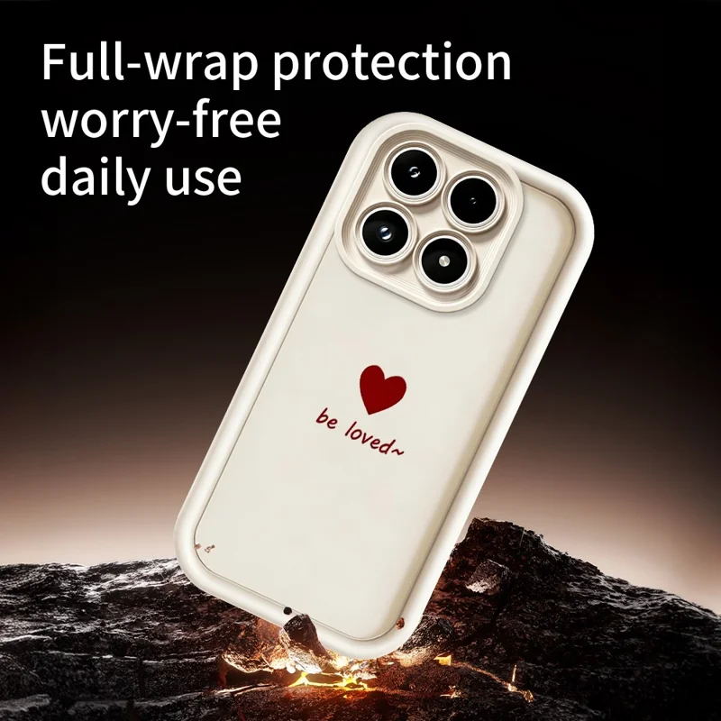Für Xiaomi 17 TPU Hülle Be Loved Herzmuster gummierte stoßfeste Handyhülle - Weiß