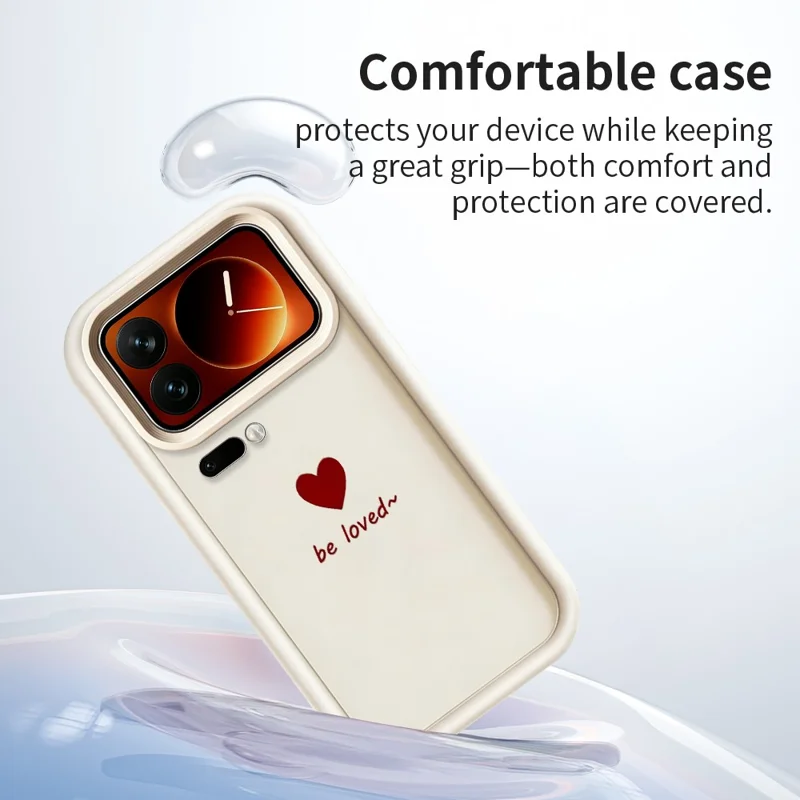 For Xiaomi 17 Pro Max TPU Case Be Loved Heart Pattern Rubberized Shockproof Phone Cover - White