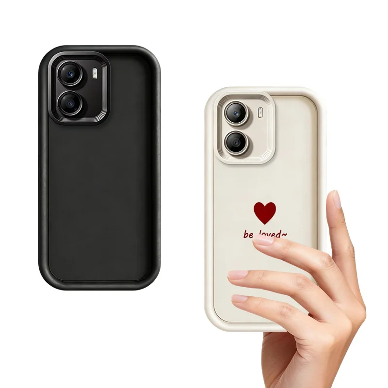غطاء TPU لهاتف Xiaomi Poco X7 Pro 5G بتصميم قلب وعبارة Be Loved، غطاء هاتف مقاوم للصدمات ومطاطي - أبيض