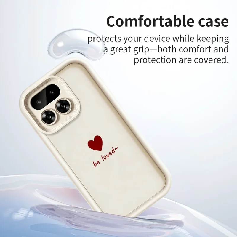För Realme 16 Pro 5G TPU-fodral Be Loved hjärtmönster gummiat yta chockabsorberande mobilhölje - Vitt
