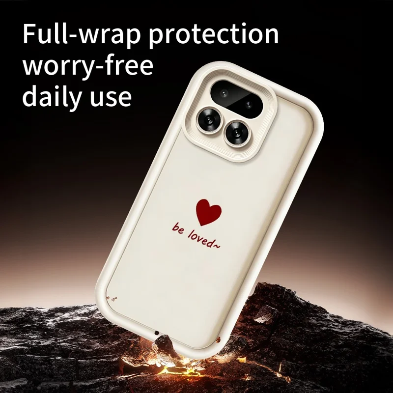For Realme 16 Pro 5G TPU Case Be Loved Heart Pattern Rubberized Shockproof Phone Cover - Brown