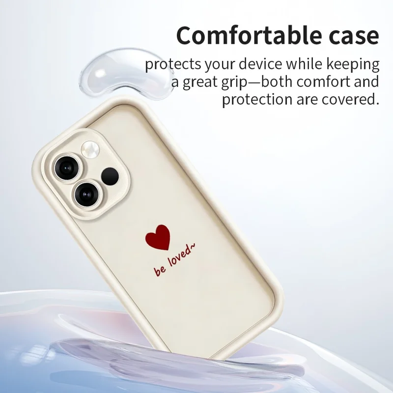 Coque TPU pour OnePlus Nord 6 5G, motif cœur avec inscription Be Loved, finition caoutchouteuse, protection antidérapante et antichoc - Blanc