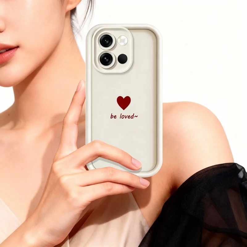 Coque TPU pour OnePlus Nord 6 5G, motif cœur avec inscription Be Loved, finition caoutchouteuse, protection antidérapante et antichoc - Blanc