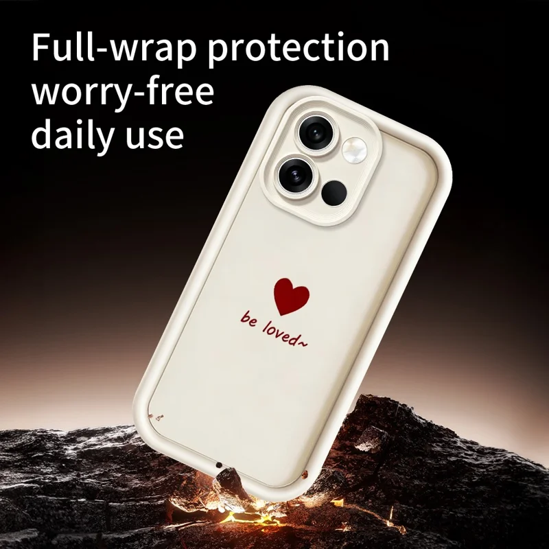 Coque TPU pour OnePlus Nord 6 5G, motif cœur avec inscription Be Loved, finition caoutchouteuse, protection antidérapante et antichoc - Blanc