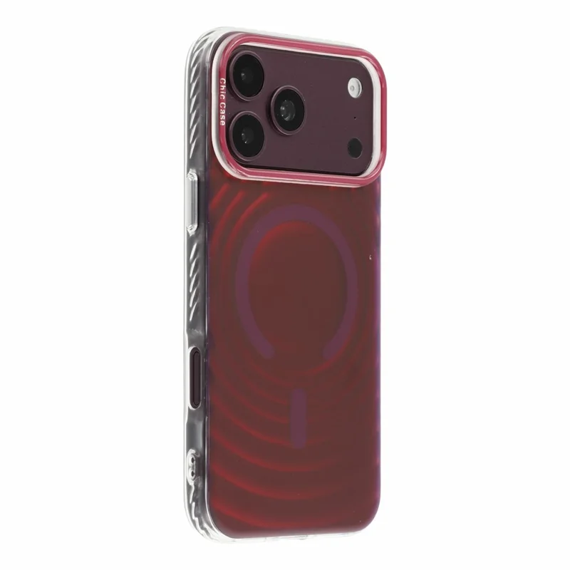 Für iPhone 18 Pro Max / 17 Pro Max Magnetische Hülle mit Farbverlauf-Wellenmuster PC + TPU Handyhülle - Kirschrot