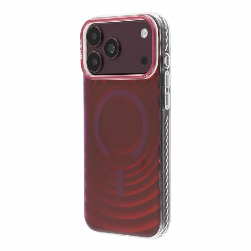 Für iPhone 18 Pro Max / 17 Pro Max Magnetische Hülle mit Farbverlauf-Wellenmuster PC + TPU Handyhülle - Kirschrot