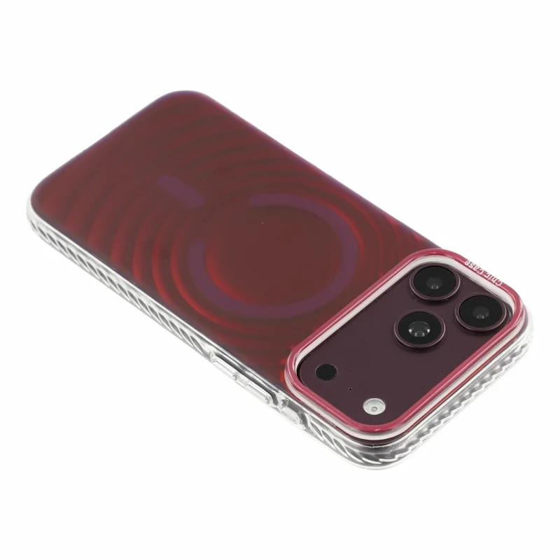 Für iPhone 18 Pro Max / 17 Pro Max Magnetische Hülle mit Farbverlauf-Wellenmuster PC + TPU Handyhülle - Kirschrot