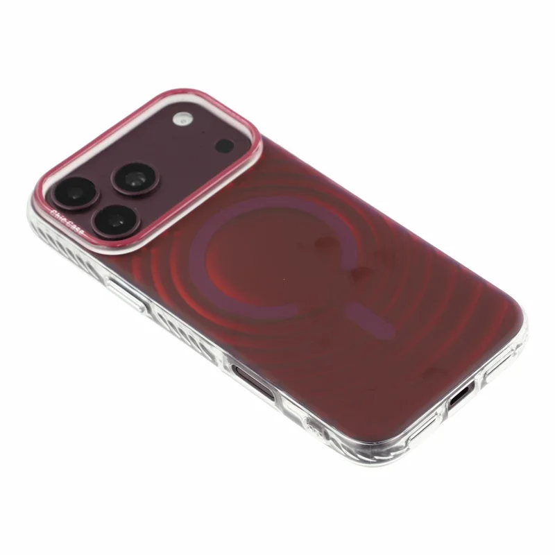 Für iPhone 18 Pro Max / 17 Pro Max Magnetische Hülle mit Farbverlauf-Wellenmuster PC + TPU Handyhülle - Kirschrot