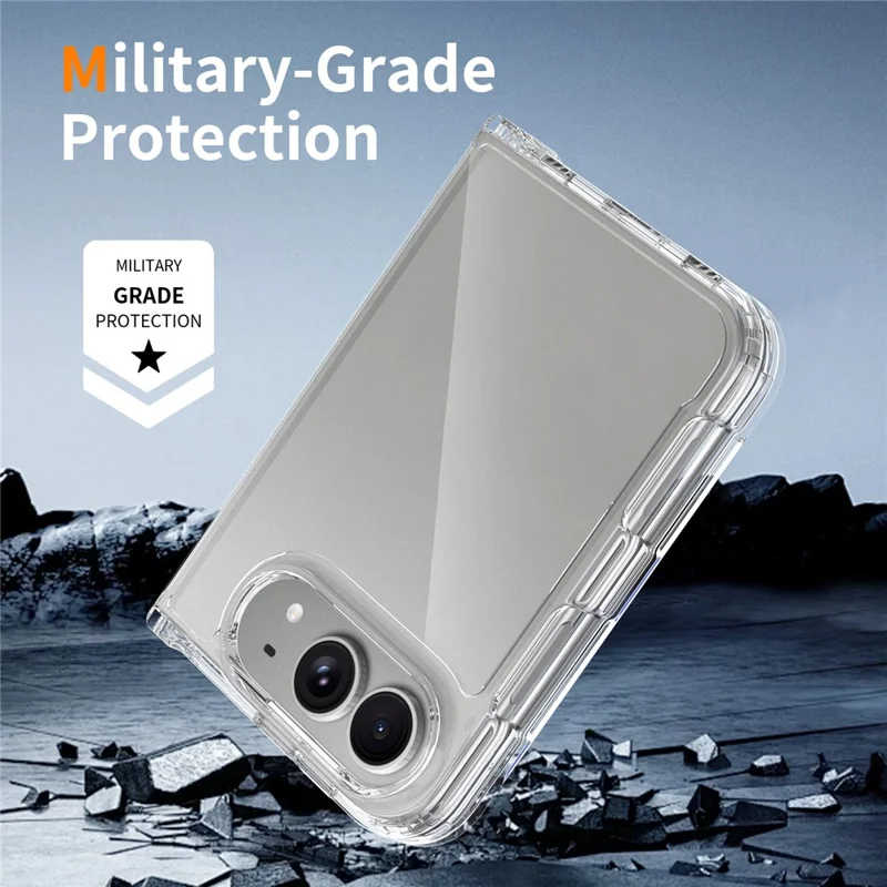 For iPhone Duo Case TPU PC Phone Cover with 2Pcs High Aluminium-silicon Glass Outer Screen Film - Transparent