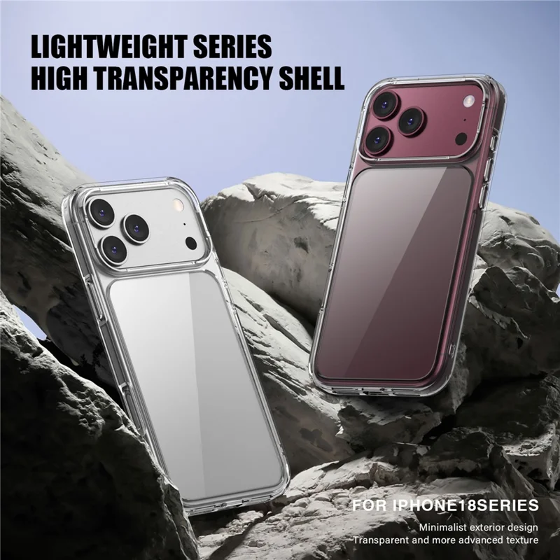 IPAKY for iPhone 18 Pro / 17 Pro Clear Phone Case TPU + PC Slim Phone Back Cover - Transparent