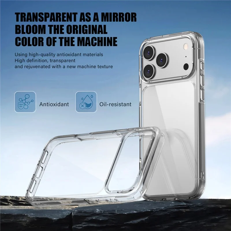 IPAKY for iPhone 18 Pro / 17 Pro Clear Phone Case TPU + PC Slim Phone Back Cover - Transparent