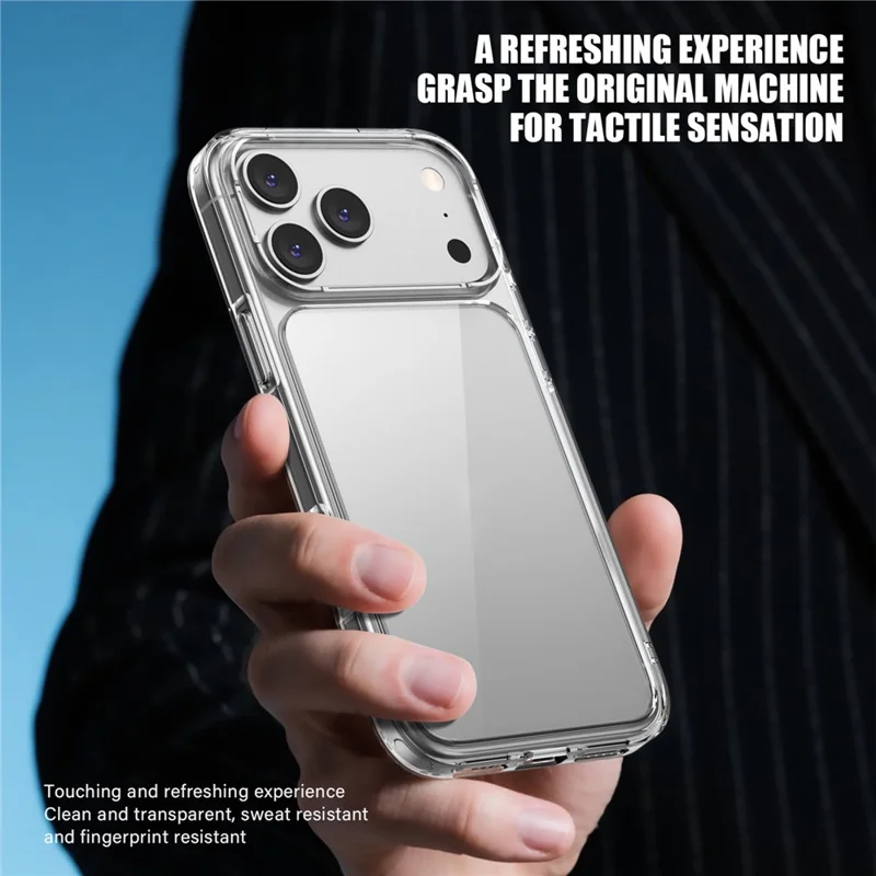 IPAKY for iPhone 18 Pro / 17 Pro Clear Phone Case TPU + PC Slim Phone Back Cover - Transparent