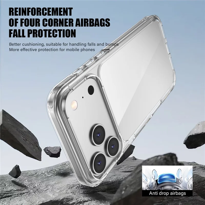 IPAKY for iPhone 18 Pro / 17 Pro Clear Phone Case TPU + PC Slim Phone Back Cover - Transparent