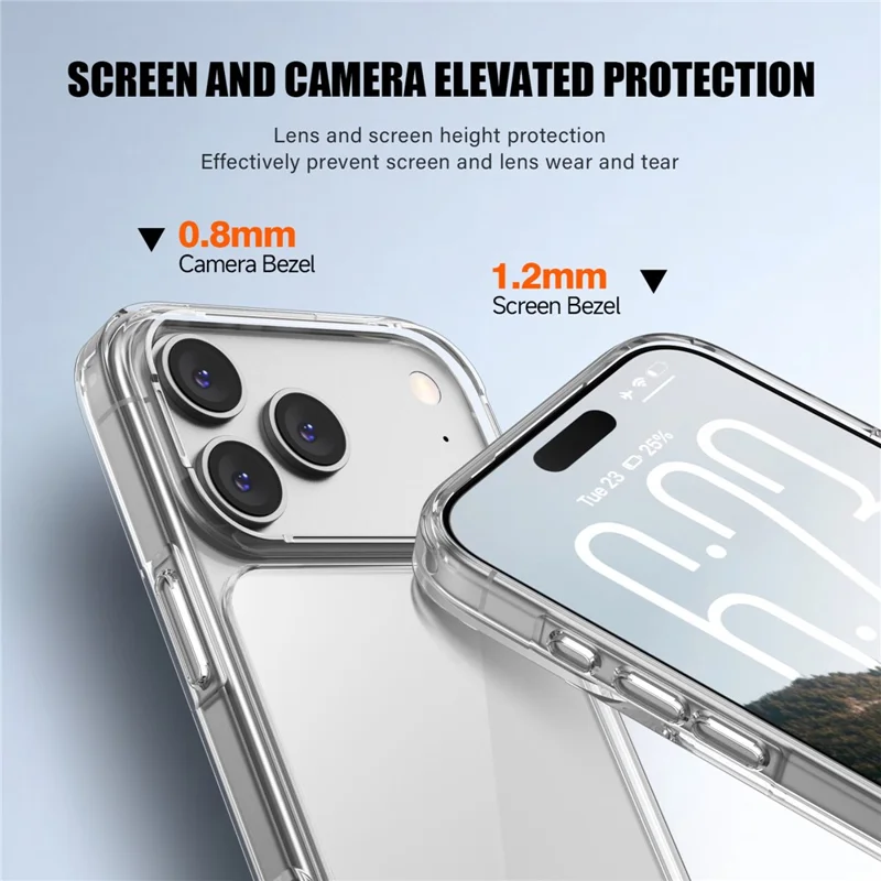 IPAKY for iPhone 18 Pro / 17 Pro Clear Phone Case TPU + PC Slim Phone Back Cover - Transparent
