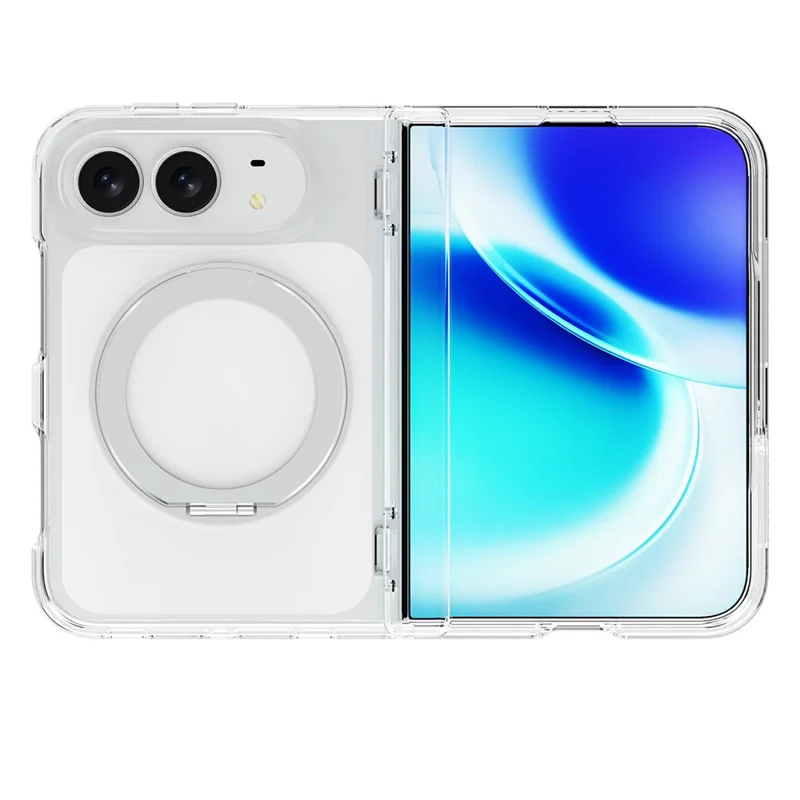 Etui na 	iPhone Fold Etui magnetyczne z podstawką PC + przezroczysta obudowa TPU - Przezroczyste
