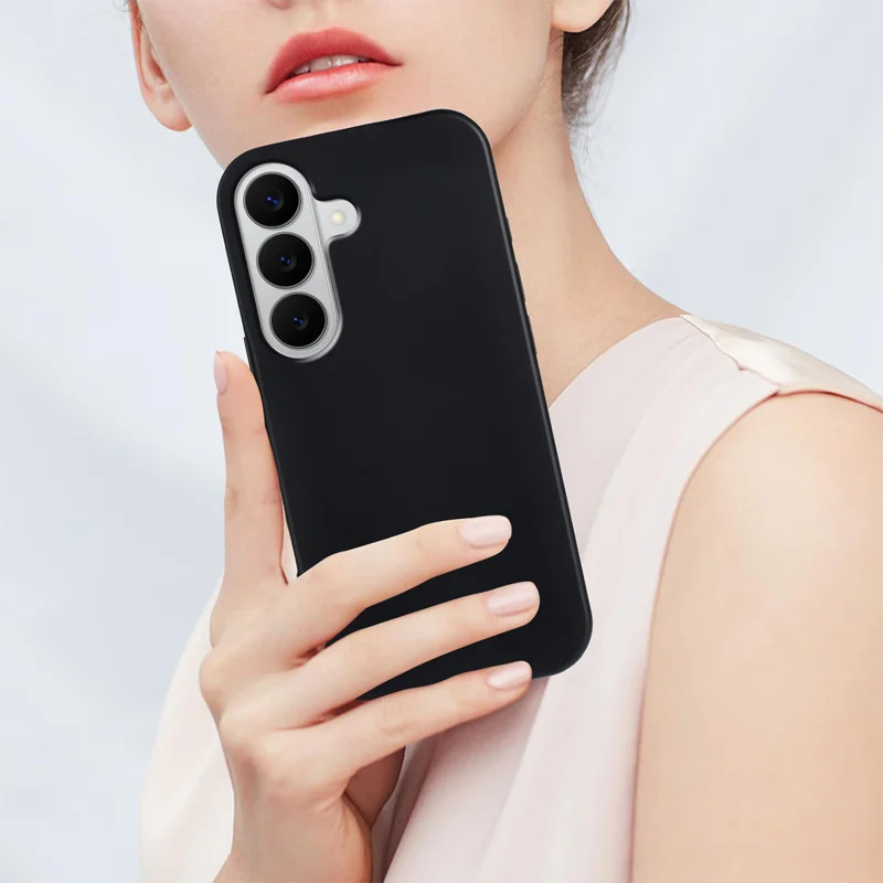 For Samsung Galaxy S27 TPU Case Soft Matte Anti-fingerprint Phone Back Cover - Black - 7