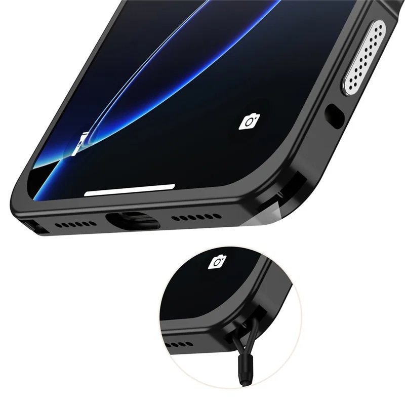 For iPhone 18 Pro Max Bumper Cases Metal Frame Heat Dissipation Cover with Lens Protector - Mørkerød