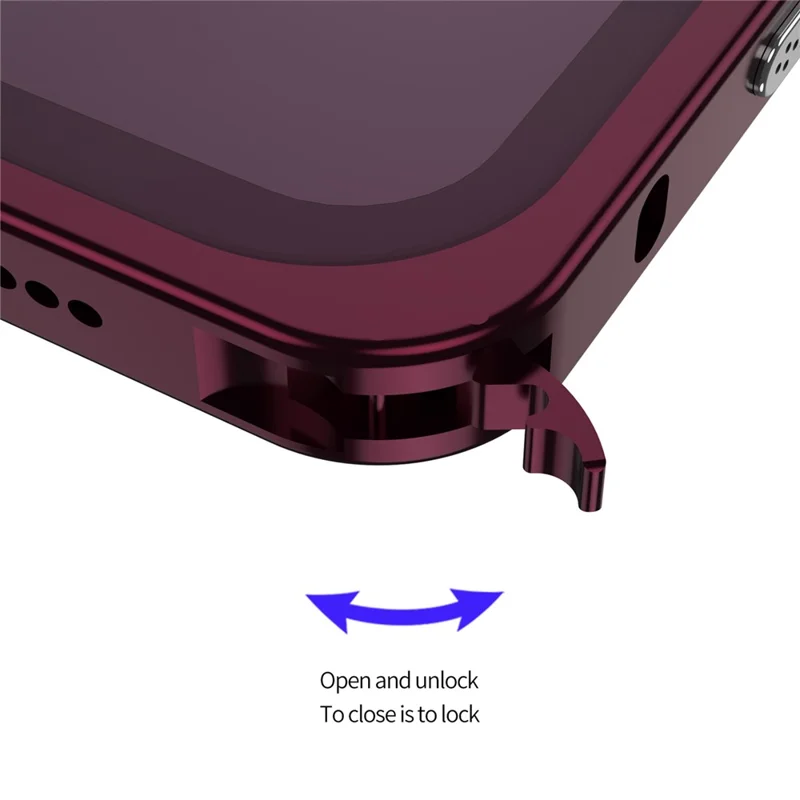 For iPhone 18 Pro Max Bumper Cases Metal Frame Heat Dissipation Cover with Lens Protector - Mørkerød