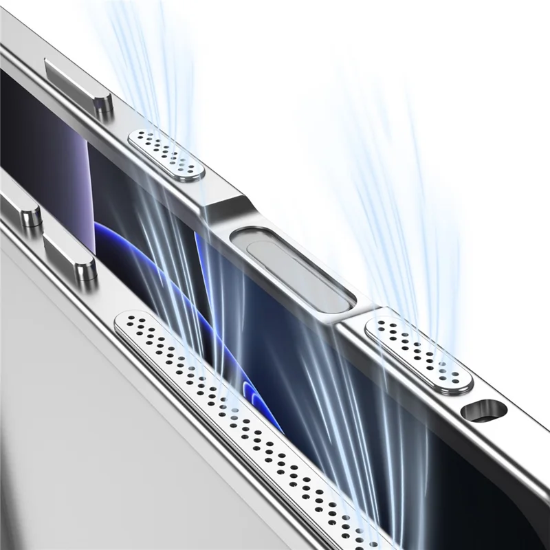 For iPhone 18 Pro Max Bumper Cases Metal Frame Heat Dissipation Cover with Lens Protector - Mørkerød