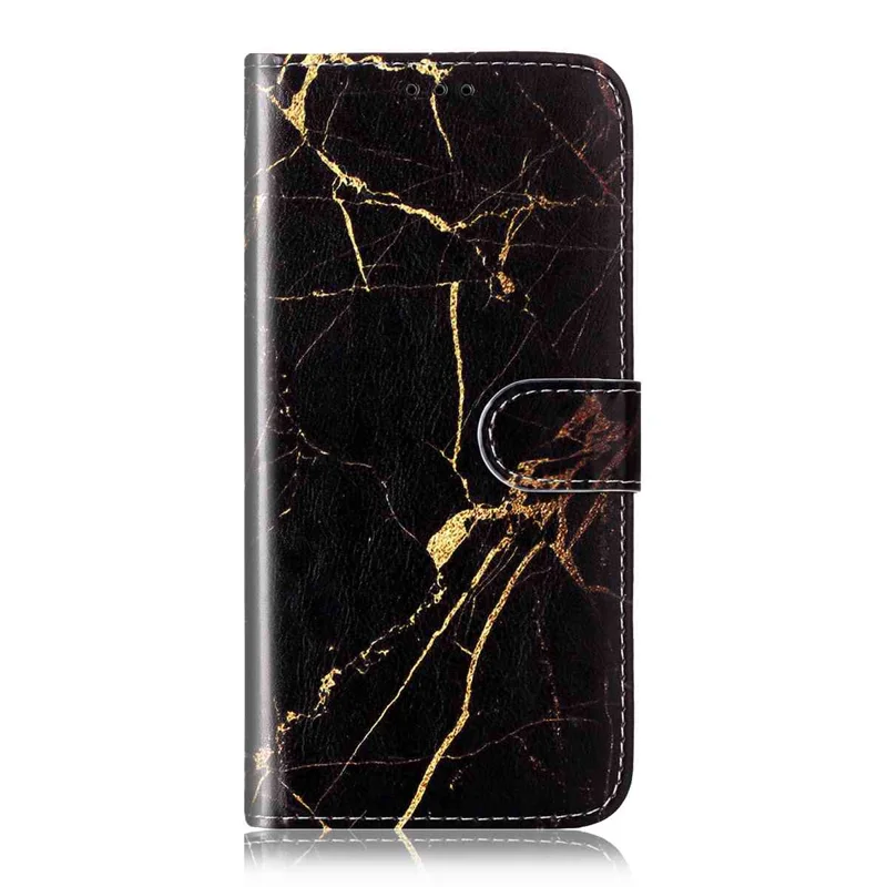 For Samsung Galaxy S27 Ultra Stand Case Marble Painted Folio Flip Leather Wallet Phone Cover - Black Gold Marble - 3