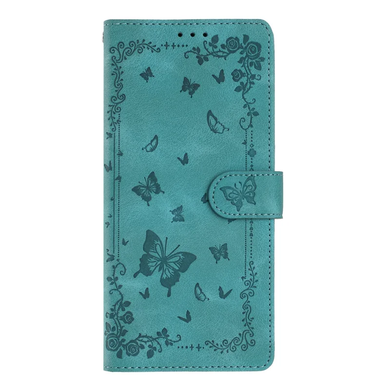 For Samsung Galaxy S27 Pro Case Garden Imprinted PU Leather Wallet Phone Cover with Wrist Strap - Green - 5