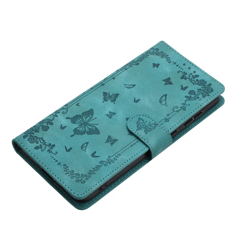 For Samsung Galaxy S27 Pro Case Garden Imprinted PU Leather Wallet Phone Cover with Wrist Strap - Green - 7