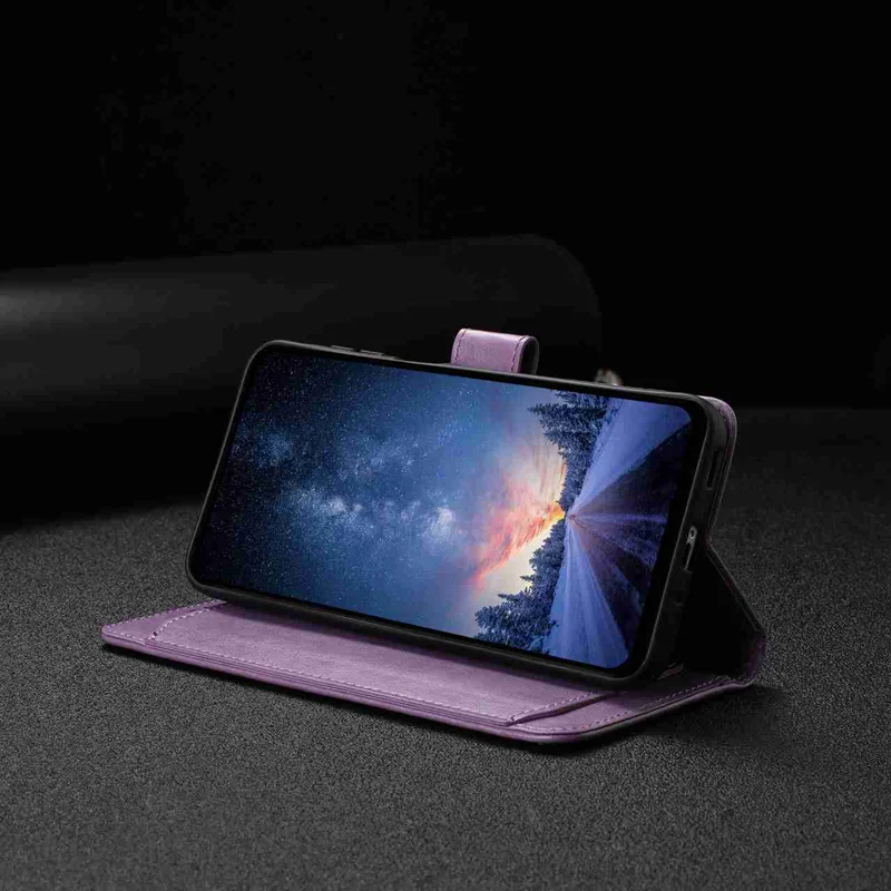 For Samsung Galaxy S27 Ultra Wallet Phone Case Stand PU Leather Folio Flip Cover with 8 Card Slot - Purple - 10