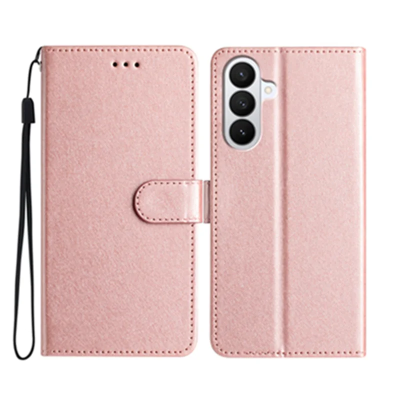 For Samsung Galaxy S27+ Wallet Case Leather Folio Phone Cover Magnetic Clasp - Rose Gold - 1