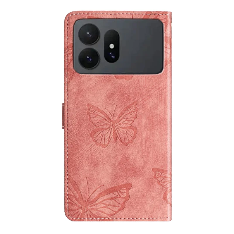 For Samsung Galaxy S27 Ultra Case Butterfly Design Flip Wallet Leather Phone Cover Skin-Touch - Pink - 2