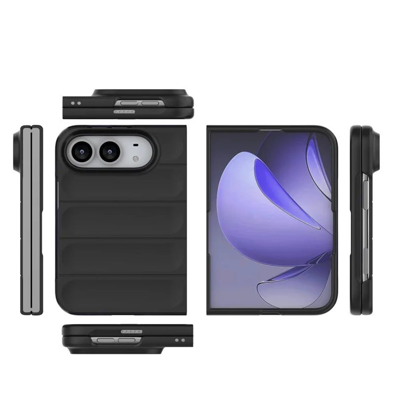 Etui na iPhone Fold, odporno na upadki, miękkie z TPU, wytrzymała tylna obudowa - Czarny
