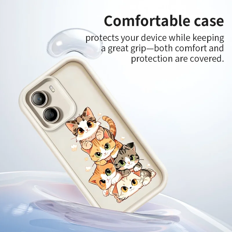 For Xiaomi Poco X7 Pro 5G TPU Case Katte Stak Design Mønster Gummibelagt Anti-slip Telefon Bagdæksel - Hvid