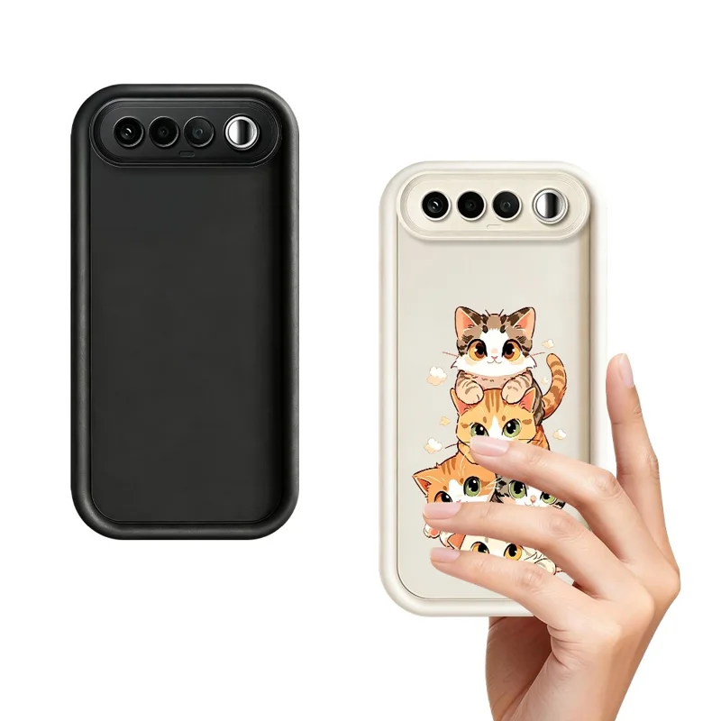 Чехол из ТПУ для Realme 16 5G, с рисунком в виде стеки кошек, резиноподобный нескользящий чехол для задней панели телефона — белый