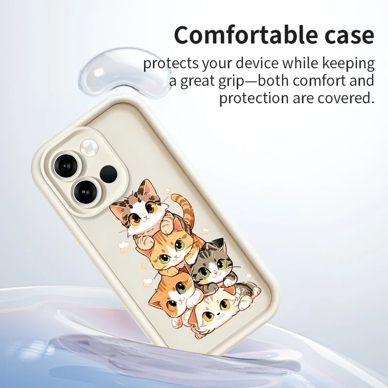 TPU-hoesje voor OnePlus Nord 6 5G met Cat Stack-design Patroon, rubberachtige anti-slip telefoonhoes - Wit
