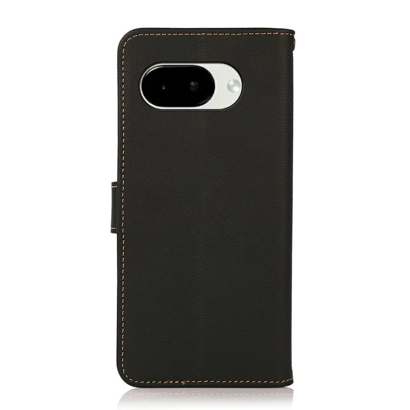 KHAZNEH Custodia per Google Pixel 11a in Vera Pelle di Mucca con Blocco RFID, Cover Portafoglio - Nero