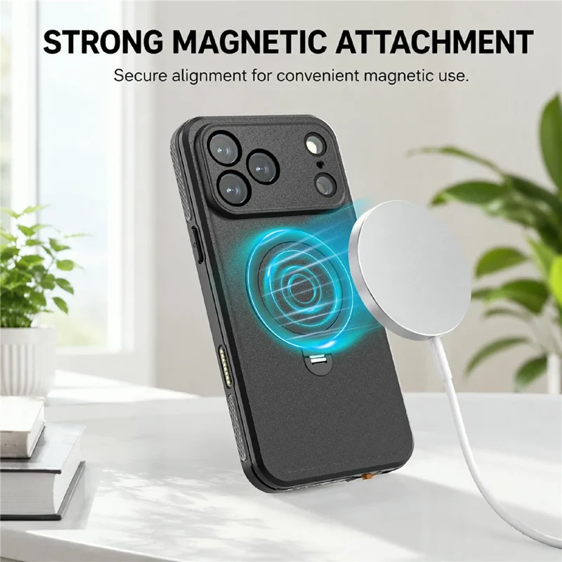 REDPEPPER For iPhone 18 Pro Max / 17 Pro Max IP68 Waterproof Case Compatible with MagSafe Kickstand Phone Back Cover - Black